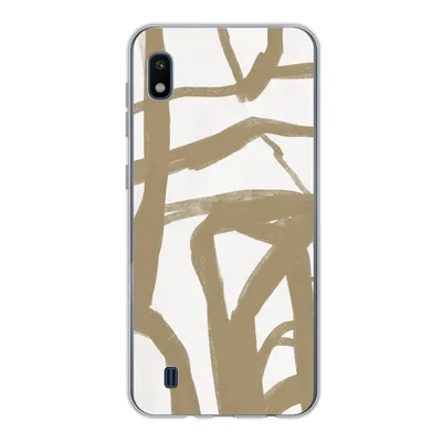 Produktbild von MuchoWow® Handyhülle Schutzhülle Hülle für Samsung Galaxy A10 Braun - Weiß - Abstrakt Silikon Softcase Handy Hülle - Schutzhülle