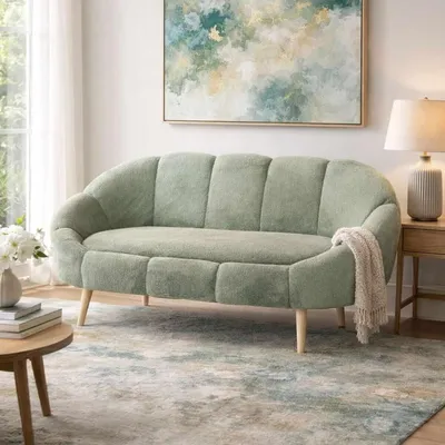 Produktbild von Hanah Home, 2-Sitzer Sofa, 100% Melaminbeschichtete Spanplatte, Grün, 130 cm