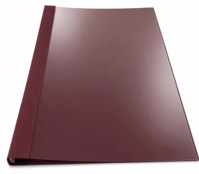 Produktbild von POV Premium Thermobindemappen, 270g/m², Lederstruktur, bordeaux, satinierte Folie, 1,5 mm (für 11 - 15 Blatt 80g/m² Papier)