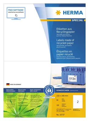 Image de Herma HERMA 10737 étiquette d'imprimante blanche étiquette d'imprimante autocollante