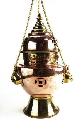Produktbild von Weihrauchschwenker 'Basilika' großes Schwenk-Räuchergefäss aus Kupfer