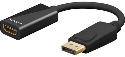 Zdjęcie produktu dla Goobay | Adapter Displayport | 19-Pinowe Hdmi Typu A | Żeńskie | 20-Pinowe Displayport | Męskie | Czarne | 0,1 M