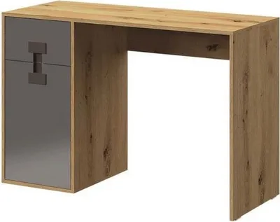 Obrázek produktu pro Psací stůl BASHIRA - dub / lesklý šedý