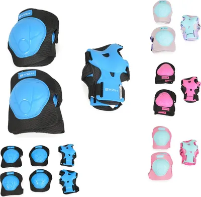 Produktbild von Byox Schutzausrüstung H110 Protektoren Ellenbogen- Handgelenk- und Knieschützer blau