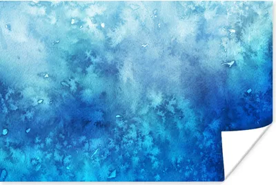 Produktbild von MuchoWow® Poster Aquarell - Blau - Muster 180x120 cm - Fotoplakat