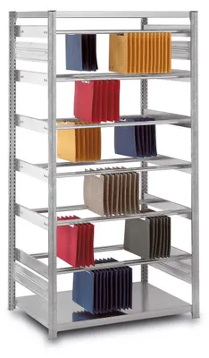 Produktbild von PROREGAL Pendelhefter-Regal doppelseitig Stecksystem MAGNUS  Germany | HxBxT 300x100x80cm | 9 Ebenen | Fachlast 40kg | Zippel | Verzinkt