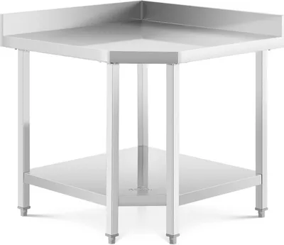 Obrázek produktu pro Expondo Royal Catering Nerezový rohový stůl – ECO – 90 x 70 cm – 300 kg – zvýšená hrana –