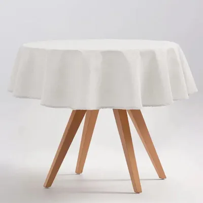 Produktbild von GAMUSI INDIRA Runde, fleckenabweisende Baumwoll-Tischdecke – – 135 cm – Grau