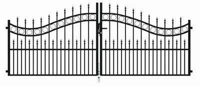 Produktbild von Alberts Doppeltor Bordeaux matt schwarz Breite: 3370 mm Höhe außen: 1000 mm