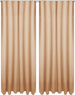Image de Echarpe décorative Ellen lot de 2 avec embrasse ( 140x145cm / gris sable ) Rideau opaque avec ruban universel
