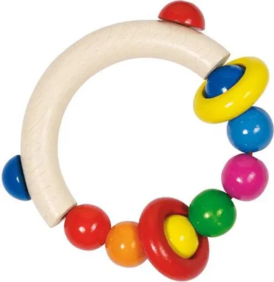 Produktbild von goki Greifling Halbrund mit Perlen und 2 Ringen