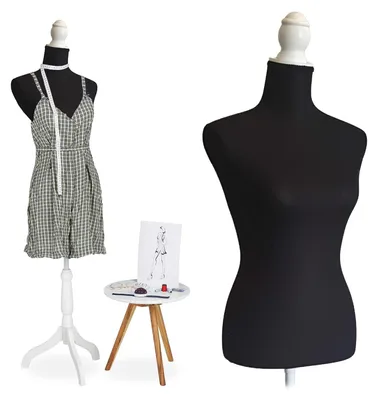 Image de Mannequin de couture femme - Réglable en hauteur 160-175 cm - Taille 36/38 - Noir