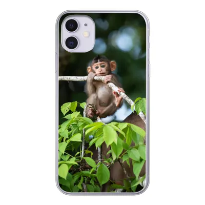Produktbild von MuchoWow® Handyhülle Schutzhülle Hülle für iPhone 11 Baby - Affe - Äste Silikon Softcase Handy Hülle - Handytasche