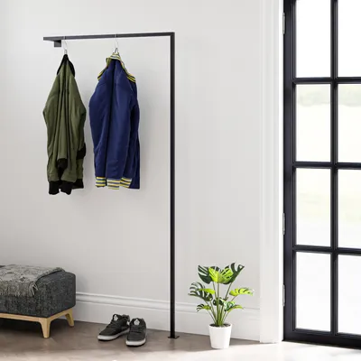 Natural Goods Berlin Kleiderständer KREUZ Schwarz 110 Cm - Freistehende Garderobe Aus Metall