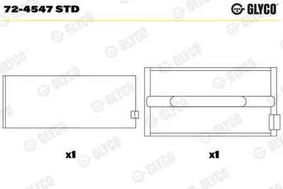 Produktbild von GLYCO Kurbelwellenlager 72-4547 STD für IVECO Zeta 2,172mm 25mm