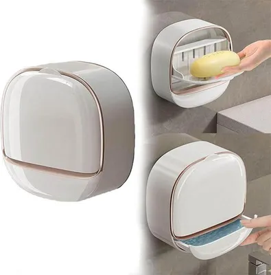 Produktbild von Seifenschale mit Abtropfschale, Wandseifenhalter für die Dusche