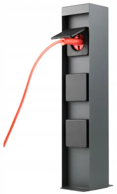 Obrázek produktu pro Elektrický zahradní napájecí sloupek se třemi zásuvkami 230V Antracitový