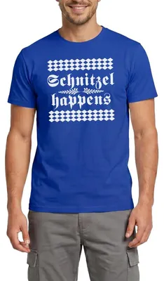 Produktbild von Spreadshirt Schnitzel Happens Männer T-Shirt, XL, Dunkelblau