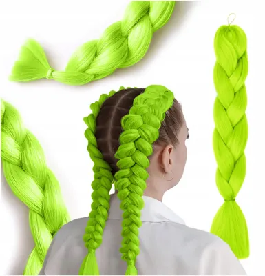 Produktbild von Synthetisches Haar Für Zöpfe, Anbringbar, Grün, 120 Cm