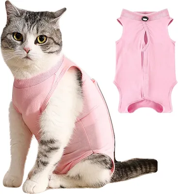 Produktbild von Katzenoverall L, weich und atmungsaktiv, verhindert Lecken, nach Bauchoperationen, Schutzkleidung für Katzen