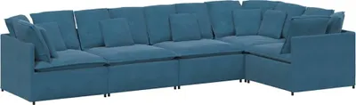 Immagine prodotto di Divano Modulare con Cuscini in Velluto Blu