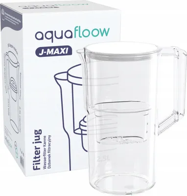 Immagine prodotto di Aquafloow J-Maxi 2,5L Caraffa filtrante bianca per la filtrazione dell'acqua di rubinetto