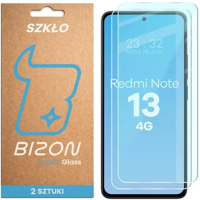 Produktbild von Gehärtetes Glas für Xiaomi Redmi Note 13 4G, Bizon Glass Clear Duo, 2 Stück