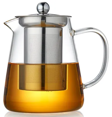 Teekanne mit Teesieb 550 ml, Borosilikatglas, Edelstahlfilter