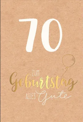 Produktbild von 70. Geburtstag - Karte mit Umschlag - Schriftkarte - mit Goldfolie