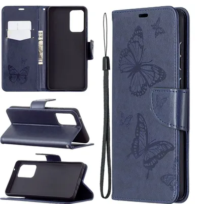 Produktbild von König Design Hülle kompatibel mit Samsung Galaxy A72 5G Kunstleder Handyhülle - Handy Case Blau