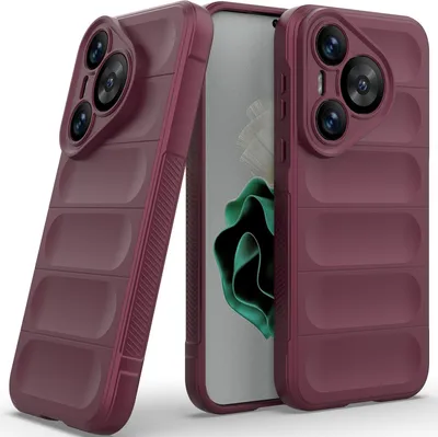 Produktbild von Handyhülle für Huawei Pura 70 Weich TPU Silikon Stossfest Anti-rutsch Hülle bordeaux