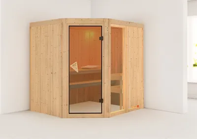 Produktbild von Karibu Sauna Innensauna Fiona 2 Eckeinstieg ohne Zubehör 196x170x198 cm ohne Dachkranz