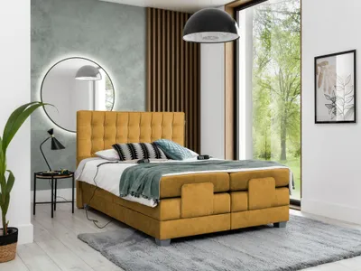 Produktbild von Elektrisch verstellbares Bett 160x200 ZONA - gelb + GRATIS Matratzenauflage