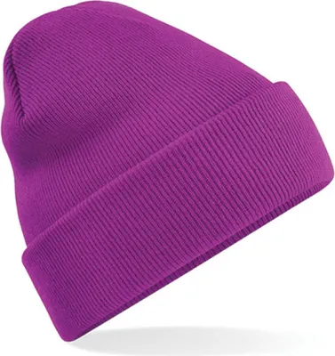 Image de Beechfield B45 | Original Cuffed Beanie Bonnet d'hiver - Couleur : Magenta - Taille : One Size