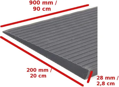 Produktbild von FabaCare Türschwellenrampe Schwellenrampe Rollstuhlrampe Rampe Gummirampe 28 mm x 200 mm x 900 mm