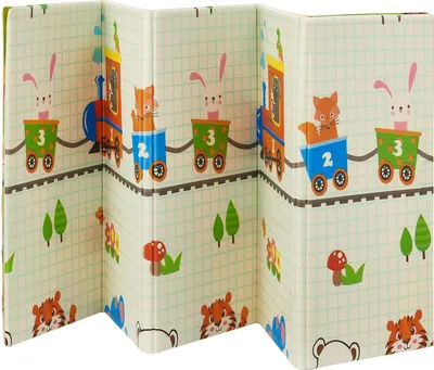 Produktbild von Juskys Kinder Spielmatte Toni 180x200 cm Tiere - XXL Matte für Babys - Schaumstoff Spielteppich faltbar, soft & wendbar - Boden - Krabbelmatte Grün