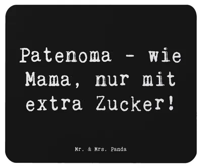 Produktbild von Mr. & Mrs. Panda Mauspad Spruch Patenoma Liebe - Schwarz - Geschenk, pc, computer mousepad, Mouse Pad, mausunterlage, persönliche Erinnerungen, Patenschaft, Verwöhnen