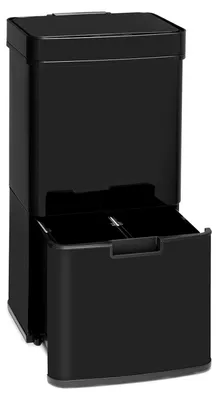 Obrázek produktu pro Klarstein TouchLess Black Stainless Steel, odpadkový koš, senzor, 72 l, černý