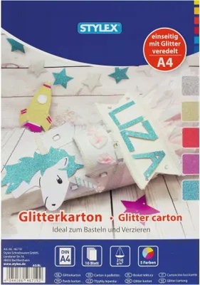 Produktbild von hobby Block Glitterkarton A4 10 Blatt