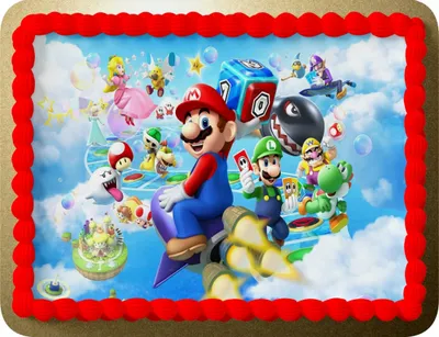 Produktbild von Essbar Super Mario A4 28x20cm Tortenaufleger Torte Tortenbild Zuckerbild Kuchen Premium 0,6mm (SM10)
