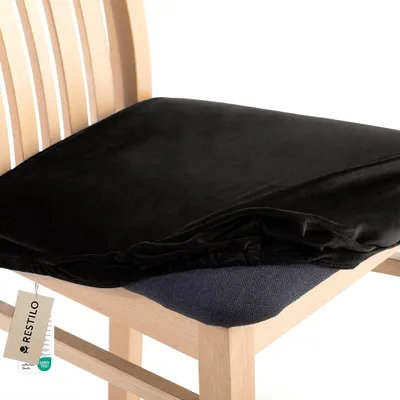 Produktbild von Stuhlhussen Stretch 40x40+5 cm schützender Stuhlbezug Universal Stuhlüberzug Hussen 1 Stück Schwarz