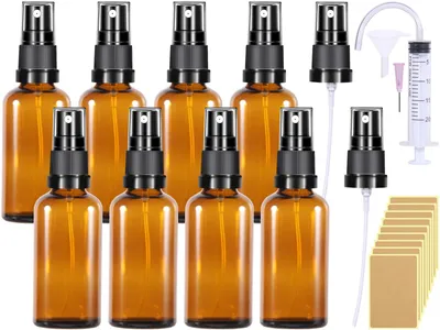 Glassprühflasche, klein, 50 ml, 8 Stück, braun