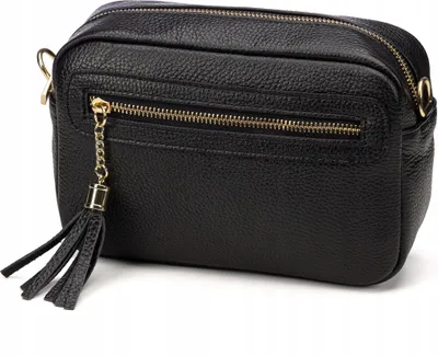 Obrázek produktu pro Dámská Kabelka Vera Pelle Messenger Z Černé Kůže