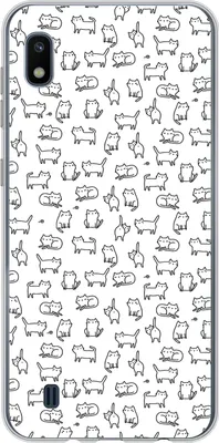 Produktbild von MuchoWow® Handyhülle Schutzhülle Hülle für Telefoonhoesje Samsung Galaxy A10 Mädchen - Katze - Muster - Mädchen - Kinder - Kinder Silikon Softcase Handy Hülle - Schutzhülle