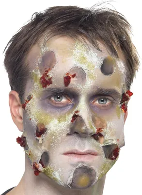 Produktbild von Zombie Make-Up-Set Halloween 7-teilig grau-grün - Einheitsgröße
