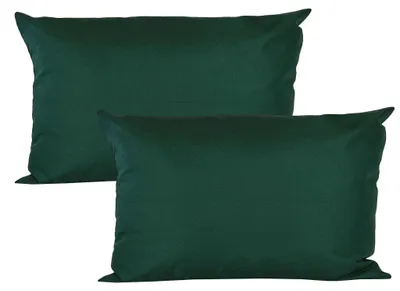 Produktbild von JACK 2er Set 40x60cm Outdoor Kissenhülle Kissenbezug Wasserfest Sitzkissen Lounge Kissen Garten Stuhl Lotus Effekt, Farbe:Dunkelgrün