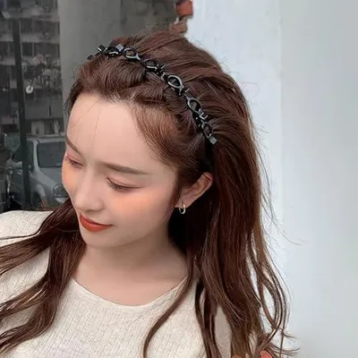Produktbild von Haarreif mit Klammern, Haarband mit Clips, Clip-Haarband, Pony-Haarnadel, doppelter Clip-Haarreif, Damen-Haarreif mit Klammern, Haarschmuck für Damen
