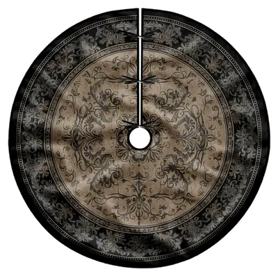 Produktbild von Baumrock mit elegantem, klassischem Muster, schwarz, für Winterdekoration, 121,9 cm