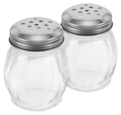 Produktbild von 2er Set Gewürzspender aus Glas mit Streueröffnung für Salz und Pfeffer in Küche und Restaurant