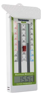 Zdjęcie produktu dla Termometr cyfrowy min-max - Termometr szklarniowy - Pomiar °C i °F - Do szklarni i ogrodu